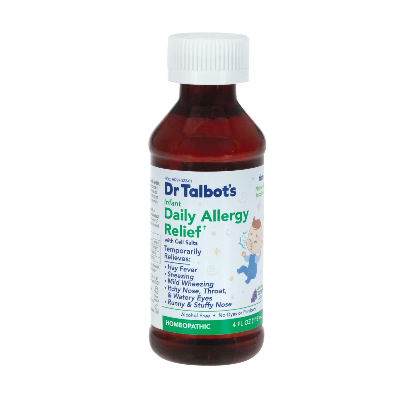 Dr. Talbot's Infant Daily Allergy Relief Liquid Medicine, Naturally Inspired for Babies, Includes Syringe, Grape Juice Flavor, Purple, 4 Fl Oz Dr. Talbot's buy supplements Au