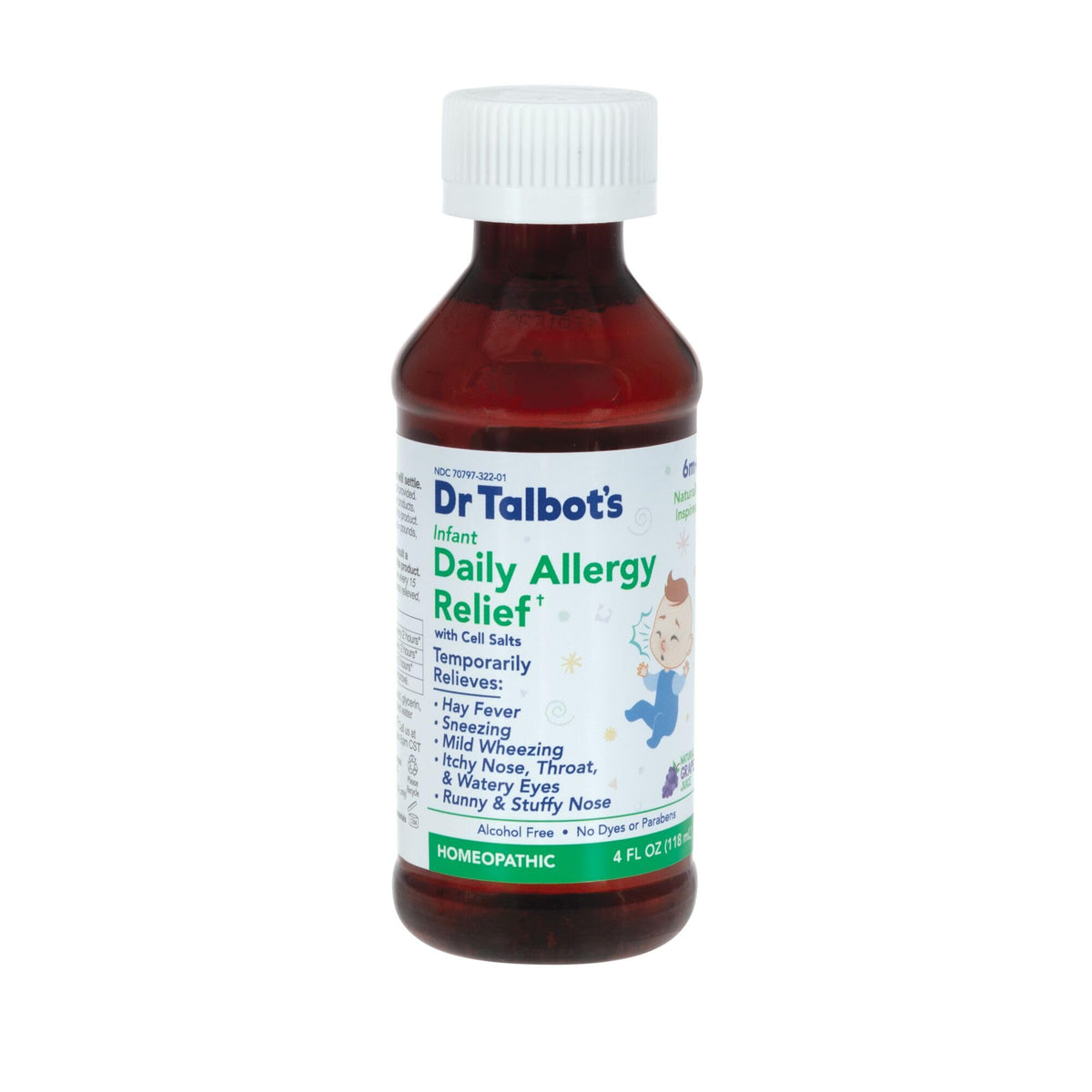 Dr. Talbot's Infant Daily Allergy Relief Liquid Medicine, Naturally Inspired for Babies, Includes Syringe, Grape Juice Flavor, Purple, 4 Fl Oz Dr. Talbot's buy supplements Au