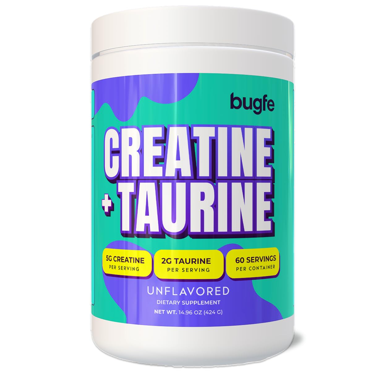 Creatine with Taurine for Women & Men - Unflavored Micronized Creatine Monohydrate Plus Taurine Powder to Support Muscle Strength, Recovery & Brain Health (60 Servings) BugfeBuy Supplements Australia