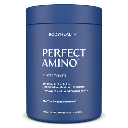 BodyHealth PerfectAmino (600 ct) Easy to Swallow Tablets, Essential Amino Acids Supplement with BCAAs, Vegan Protein for Pre/Post Workout & Muscle Recovery with Lysine, Tryptophan, Leucine, Methionine BodyHealth buy supplements Au