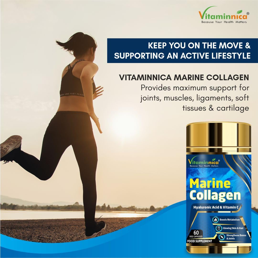 Vitaminnica Marine Collagen Capsules with Hyaluronic Acid & Vitamin C - Skin, Hair, Bones & Joints Vitaminnica Because your Health MattersBuy Supplements Australia