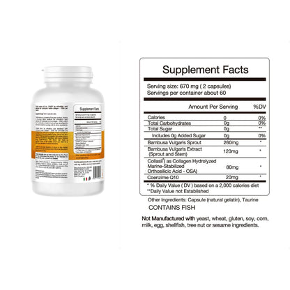 Colasil Collagen Booster Capsules – Organic Silica (OSA) + Hydrolyzed Collagen Generator for Hair, Skin, Nails, Bones & Joints – High Absorption, Non-GMO, Allergen-Free, 120 Capsules (60-Day Supply) ColasilBuy Supplements Australia