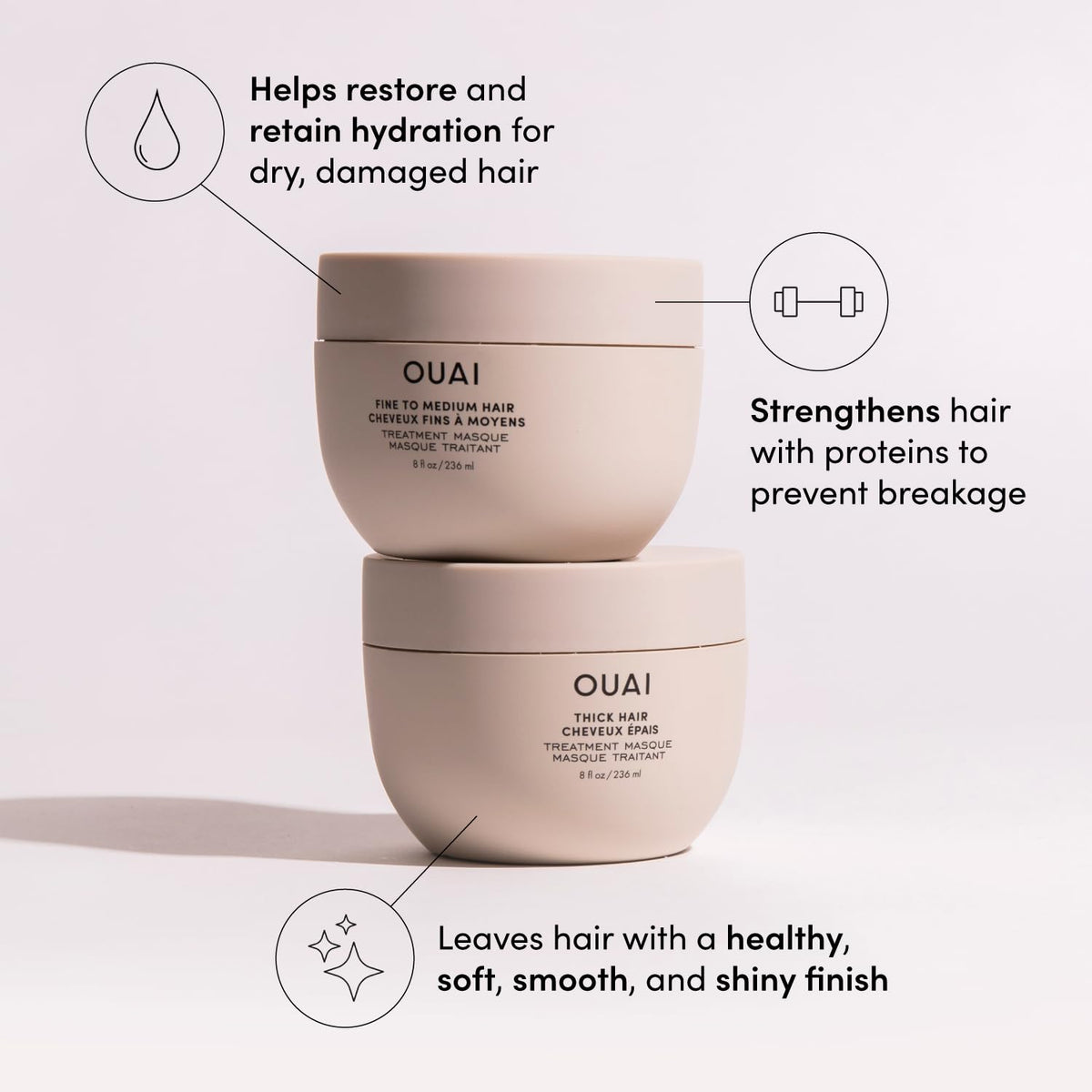 OUAI Travel Kit - Includes Travel Size Leave In Conditioner, Detox Shampoo, Fine to Medium Hair Mask, Scalp & Body Scrub (4 Count) OUAIBuy Supplements Australia