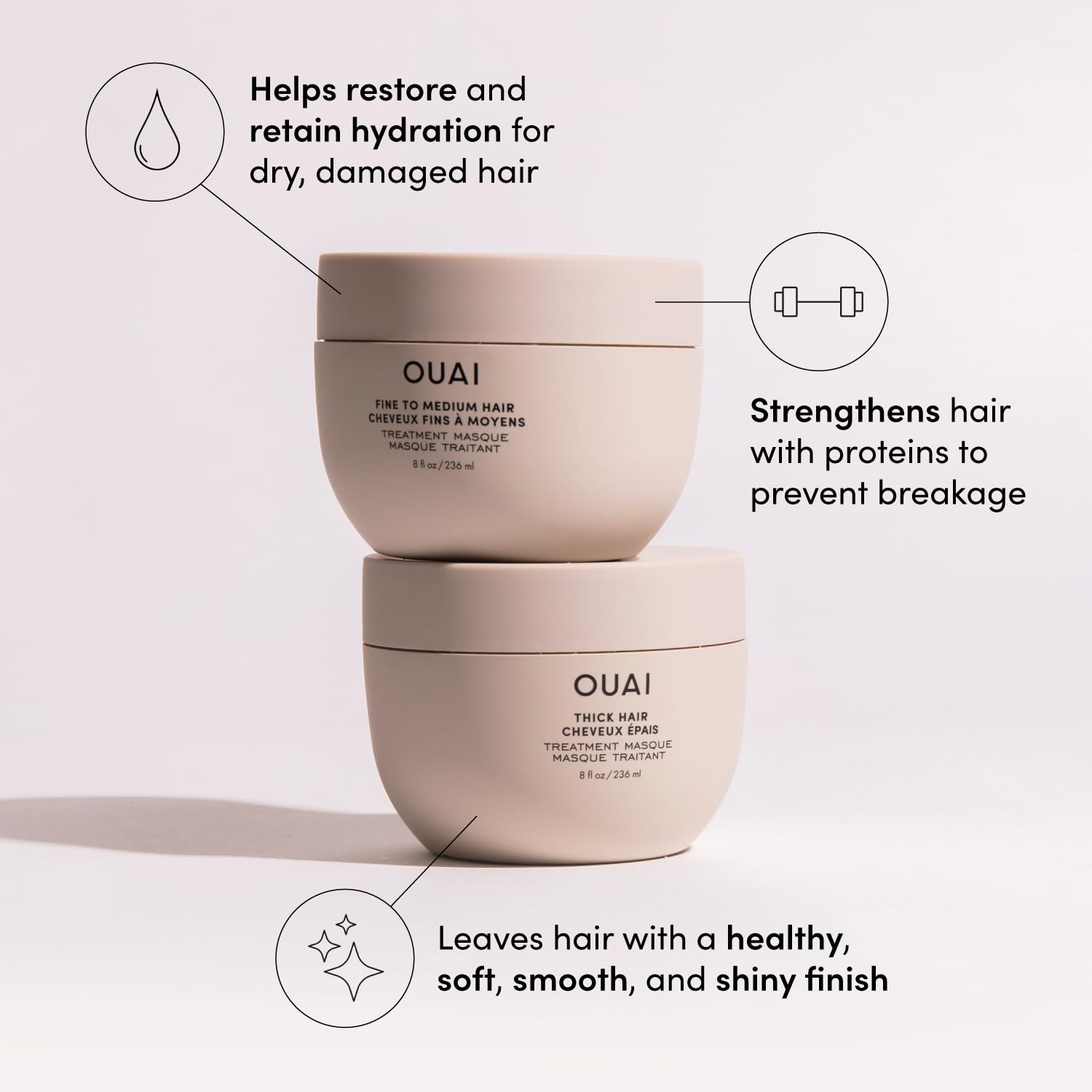 OUAI Travel Kit - Includes Travel Size Leave In Conditioner, Detox Shampoo, Fine to Medium Hair Mask, Scalp & Body Scrub (4 Count) OUAIBuy Supplements Australia