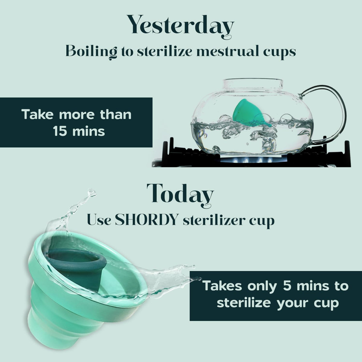 SHORDY Menstrual Case Holder for Sterilization, Collapsible Silicone Container - Boil, Sterilize SHORDYBuy Supplements Australia