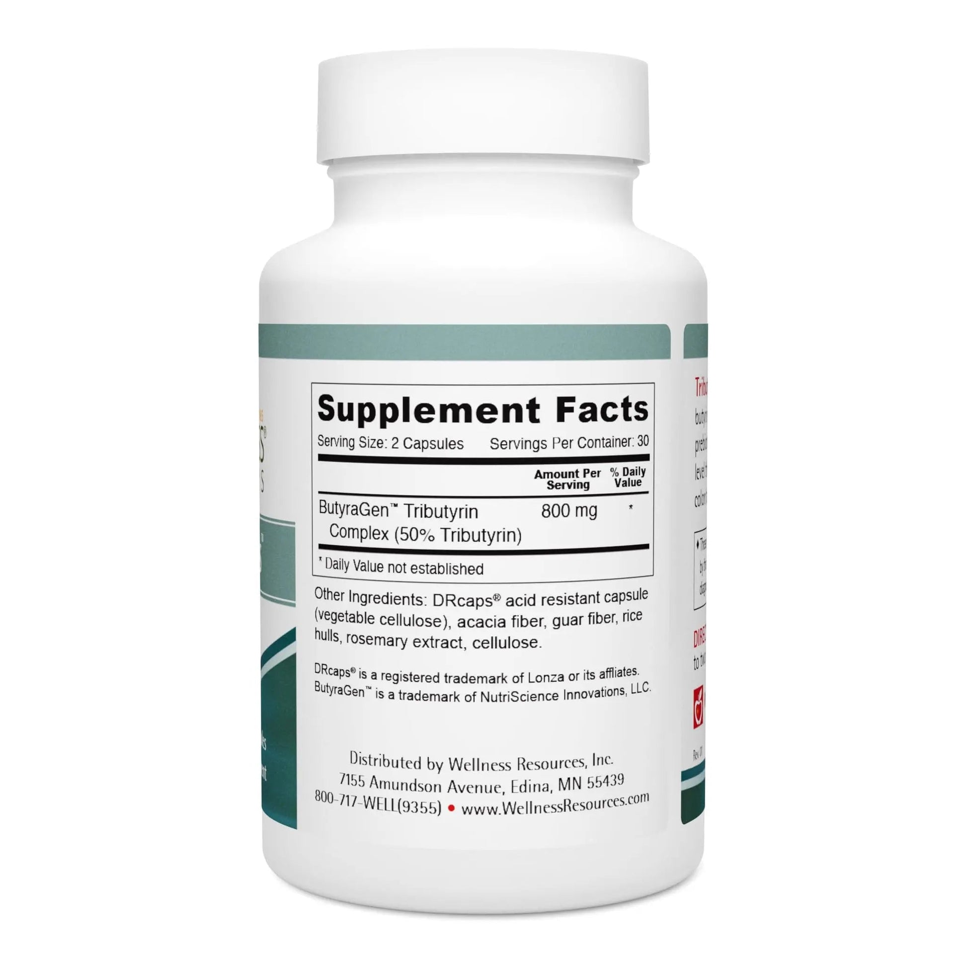 Wellness Resources Tributyrin Plus Postbiotic Supplement for Gut Health with High Absorption ButyraGen Tributyrin Complex (800mg per Two Capsules, 60 Veggie Capsules) Wellness ResourcesBuy Supplements Australia