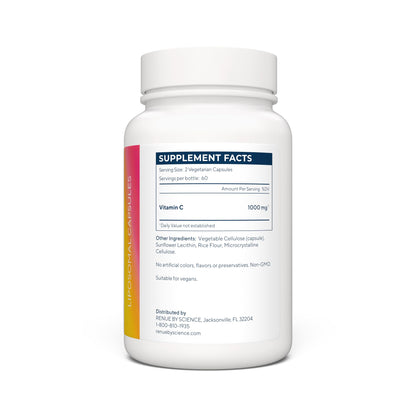 Renue By Science Vitamin C | High Strength Liposomal Supplement | 120 Capsules - 500mg VIT C per Serving | Non-GMO & Allergen Free | Made in The USA Third-Party Tested Renue By ScienceBuy Supplements Australia