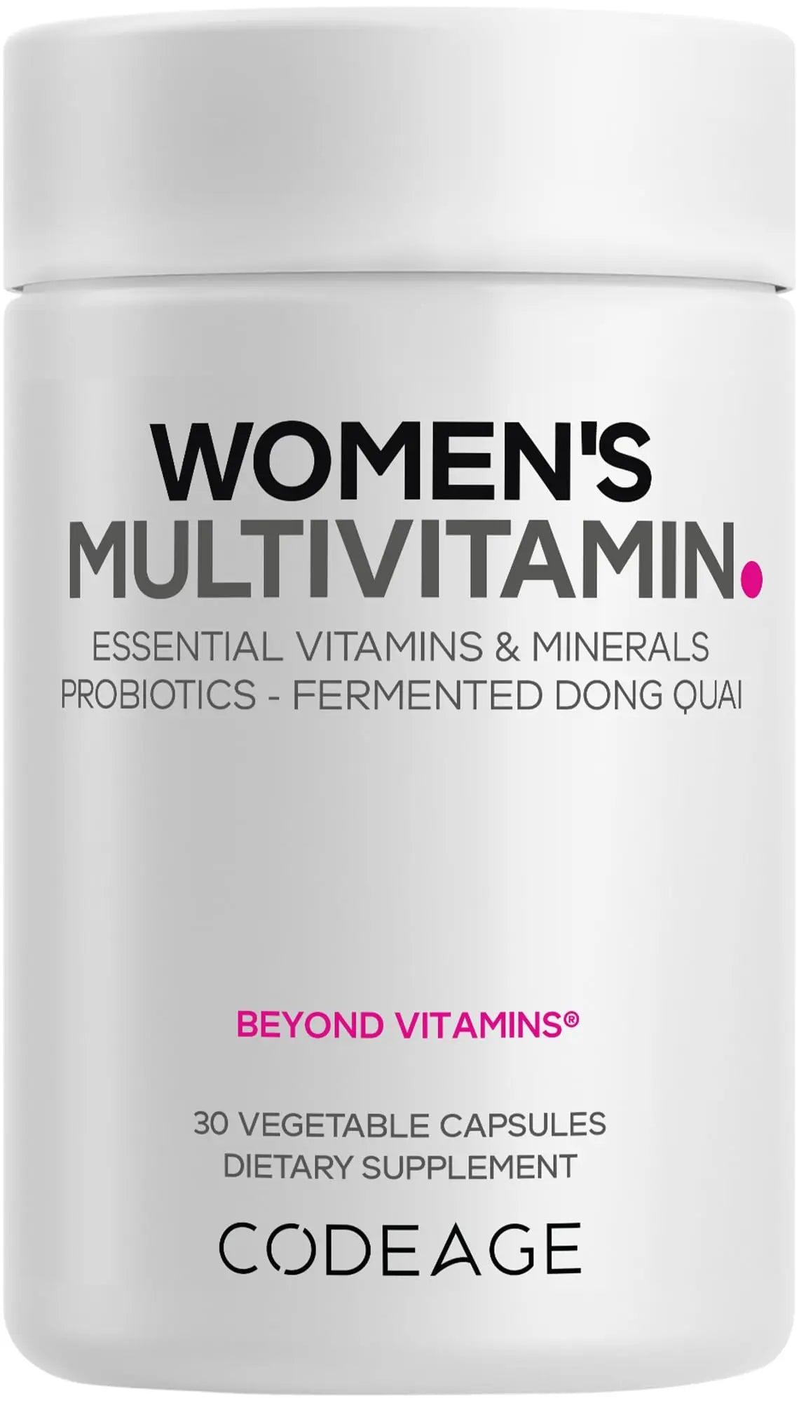 Codeage Women’s Multivitamin - Vitamins A, C, D3, E, B6, B12, Folate, Calcium, Magnesium, Iron, Dong Quai, Probiotics - 1 Capsule Per Serving Codeage