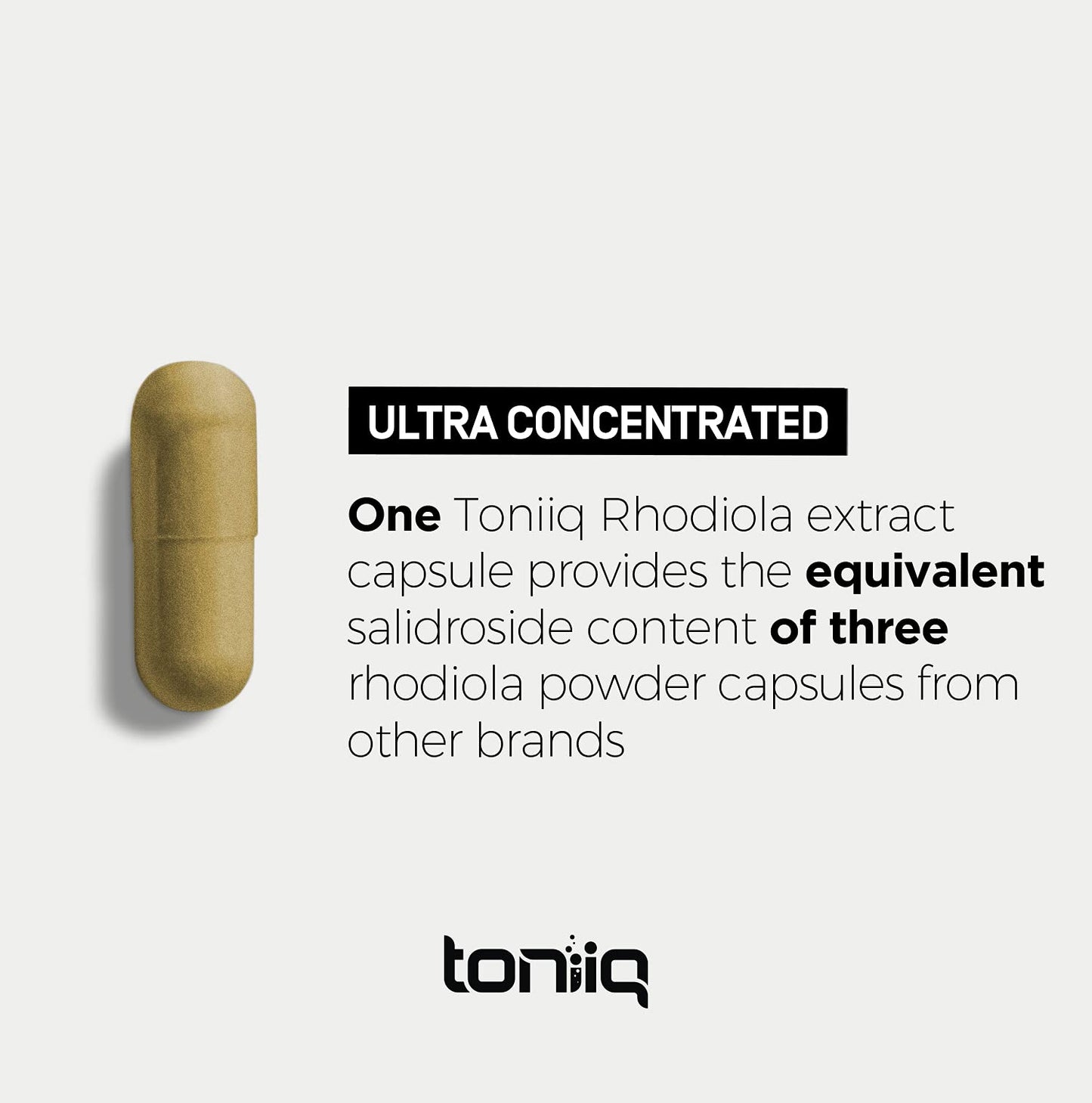 Toniiq Triple-Strength 600mg Rhodiola Rosea - 120 Capsules - 5% Salidroside Concentrated Extract - Highly Purified and Bioavailable Toniiq buy supplements Au