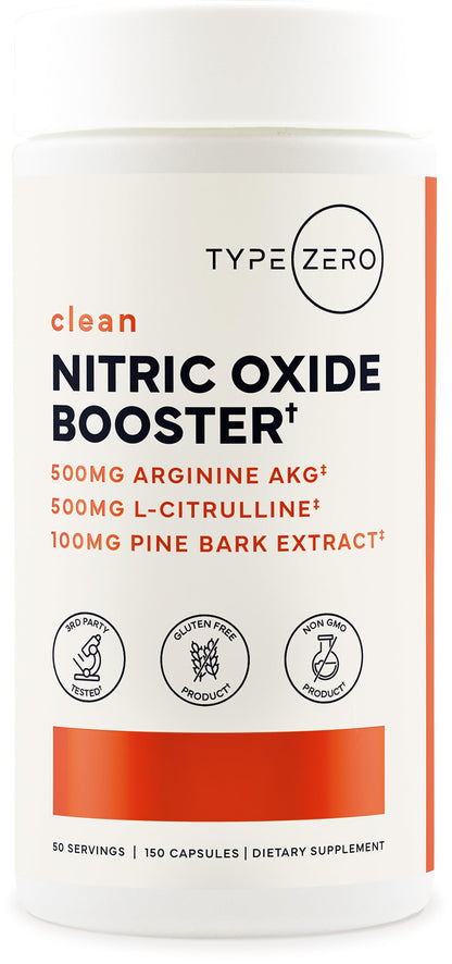 Type Zero Nitric Oxide 6X Booster, 150 Veggie Capsules - Natural Supplement - Beetroot, Arginine AKG, Citrulline, Pine Bark, Garlic & VIT C | Nitrous Oxide Type ZeroBuy Supplements Australia