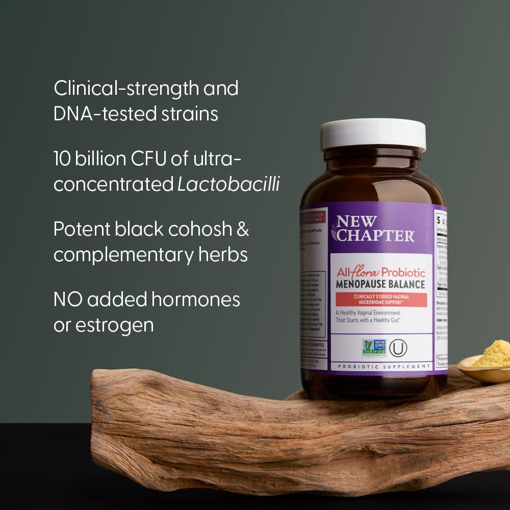 New Chapter All-Flora Probiotic Menopause Balance, Ultra-Concentrated Probiotics for Women with Black Cohosh for Menopause Hot Flashes, 100% Vegan, 30 Vegan Capsules New ChapterBuy Supplements Australia