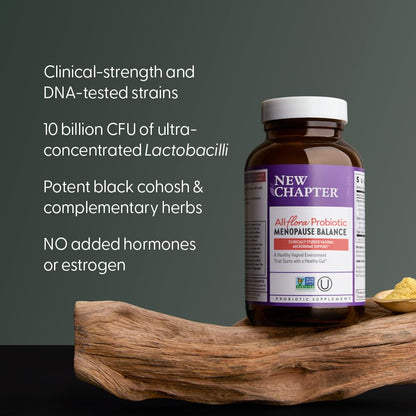 New Chapter All-Flora Probiotic Menopause Balance, Ultra-Concentrated Probiotics for Women with Black Cohosh for Menopause Hot Flashes, 100% Vegan, 30 Vegan Capsules New ChapterBuy Supplements Australia