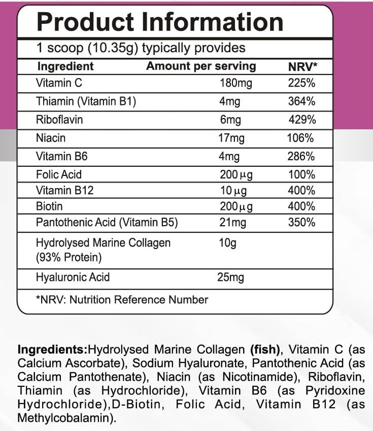 Pharmanostix Hydrolysed Marine Collagen Plus Powder 300g - 10,000mg Collagen with Hyaluronic Acid PharmanostixBuy Supplements Australia