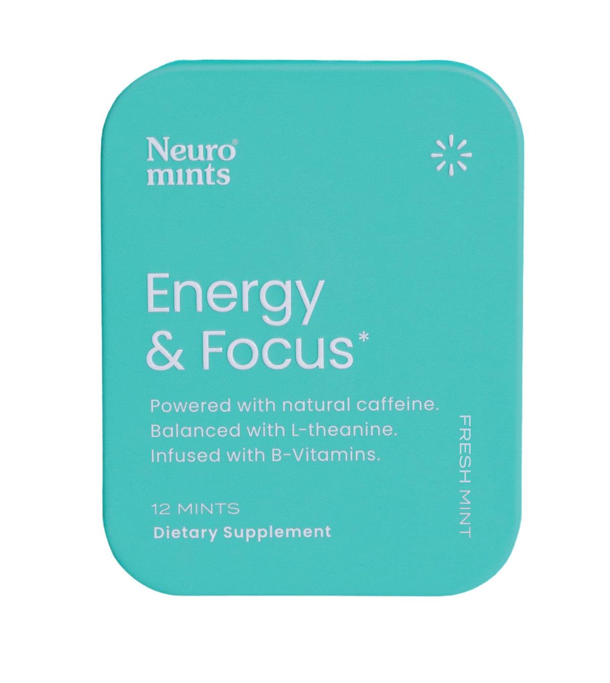 Neuro Energy & Focus Mints - Sugar Free Breath Mints with 40mg Natural Caffeine, B Vitamins & L-Theanine - Vegan Brain Supplement for Exercise, Study & Daily Focus - Peppermint, 12 ct NeuroBuy Supplements Australia