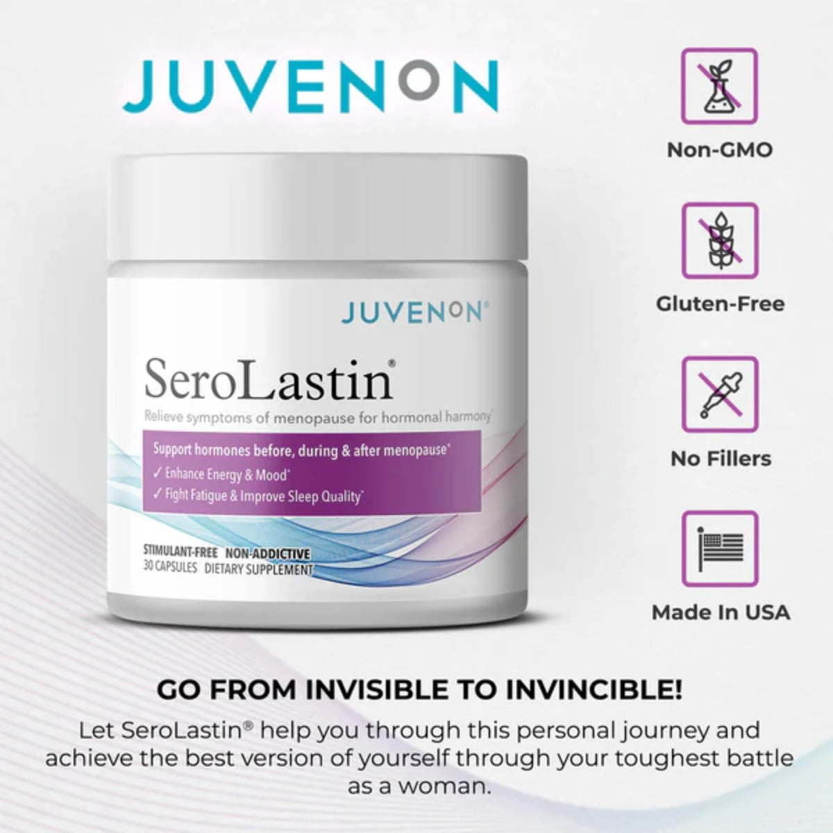 Juvenon Menopause Supplements for Women Mood Support, Hot Flashes Relief, Peri-Menopausal Support, Hormone Balance, Promote Calm, Energy, Clarity, Sleep, Natural Herbal Supplement, (30 Capsules) JuvenonBuy Supplements Australia