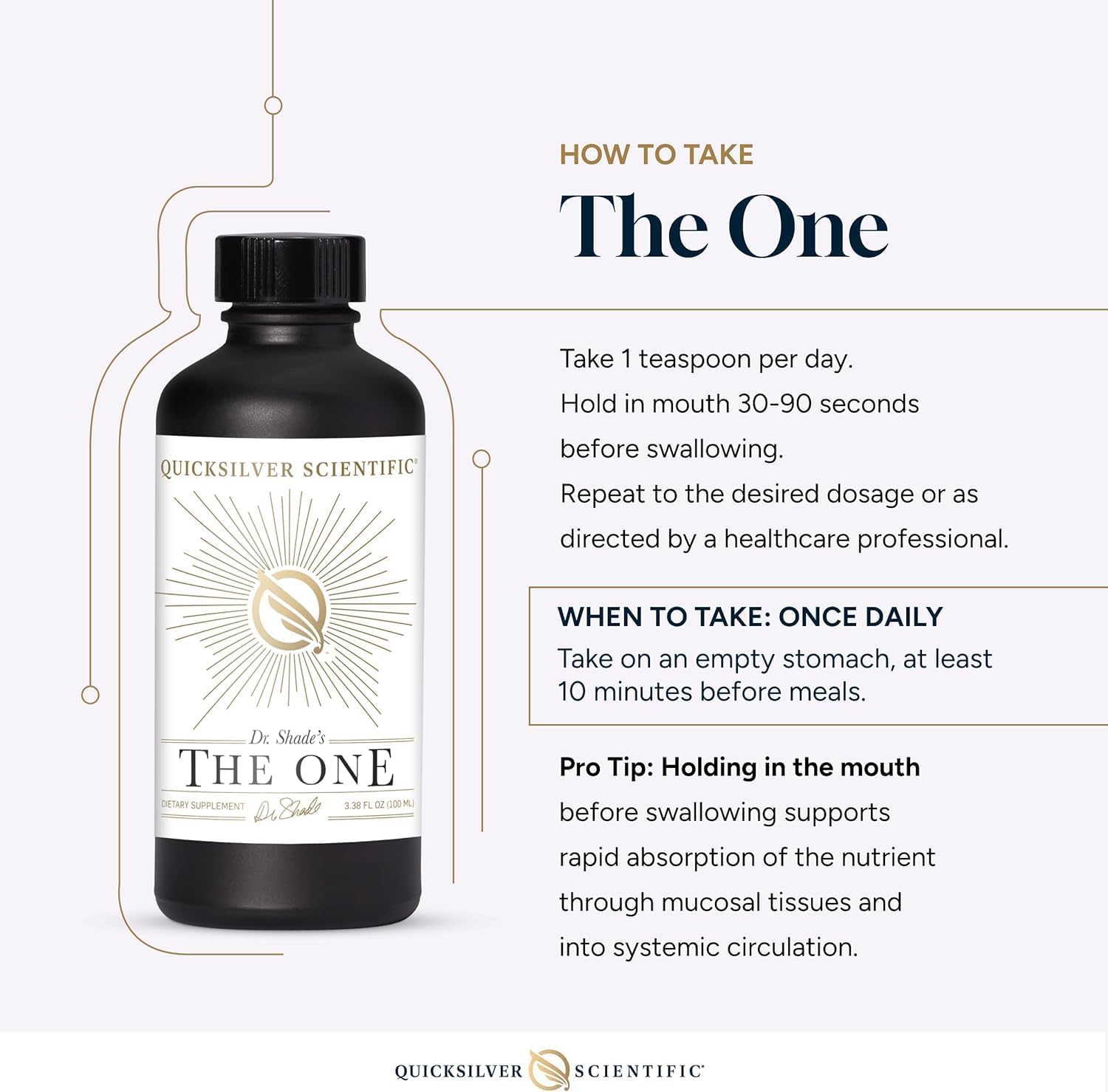 Quicksilver Scientific The ONE Mitochondrial Elixir - Mitochondria Supplement to Support Cellular Health with Phosphatidylcholine, Resveratrol, Reishi Mushroom & CoQ10 Liquid (3.38 Fl oz / 100ml) Quicksilver ScientificBuy Supplements Australia