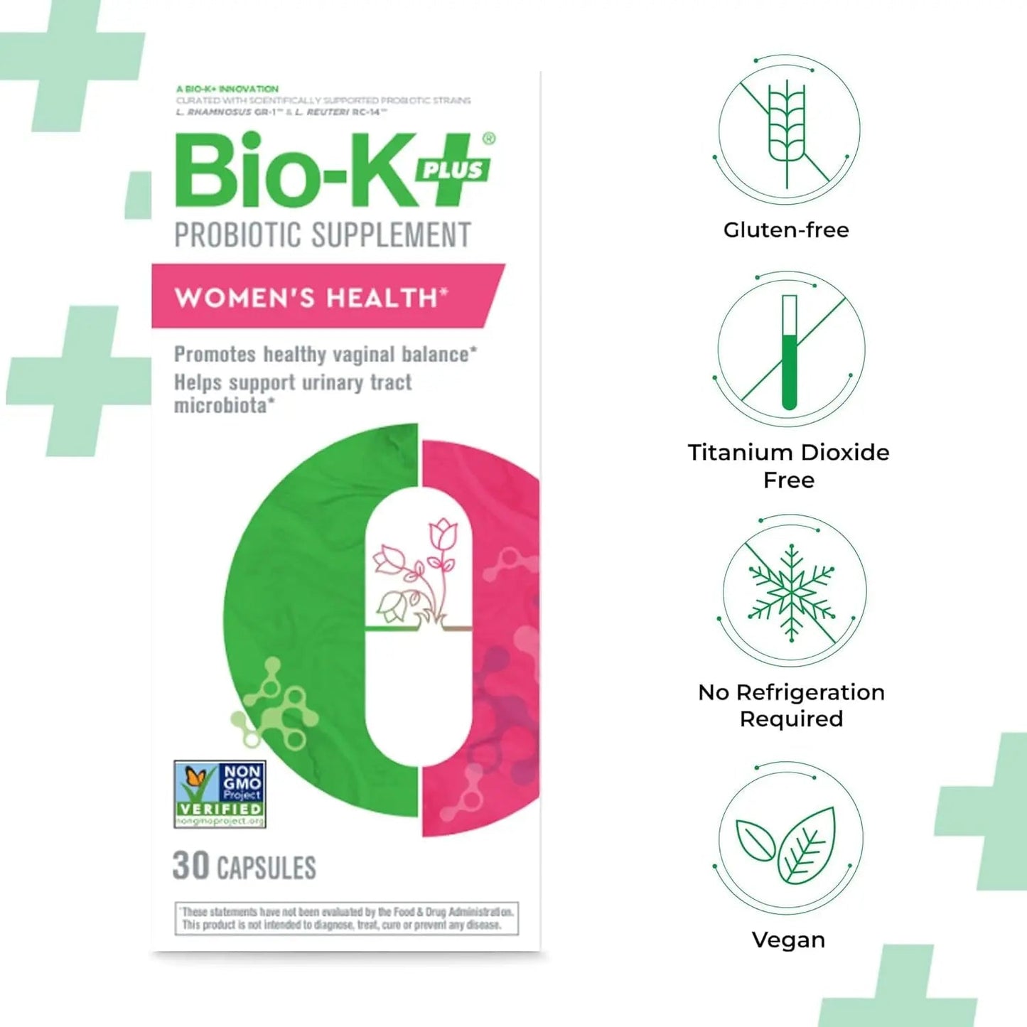 Bio-K+ Probiotic for Women support for Vaginal & Urinary Tract Health, Probiotic Supplement with 2 Billion CFU 2 Strains, Vegan, Shelf-Stable – 30 Capsules Bio-K PlusBuy Supplements Australia