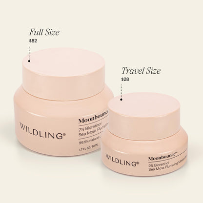 WILDLING Moonbounce 2% Bioretinol Plumping Moisturizer I Rock Samphire, Irish Sea Moss, Marshmallow Root, Moonstone I Hydrates, Boosts Elasticity, Firms I 99.5% Natural, Vegan, Cruelty Free (1.7fl oz) Wildling buy supplements Au