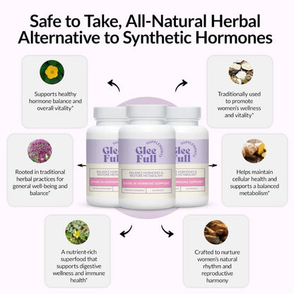 GleeFull Over 30 Hormone Support - Menopause Supplements for Women - Hormone Support for Women GLEEFULL SUPPSBuy Supplements Australia