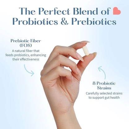 LOVEBUG Skinny Prebiotics and Probiotics for Women Digestive Health & Immune Support - 10 Billion CFU Probiotic Strains Gut Health, Gas, Constipation & Bloating, 60ct LOVEBUGBuy Supplements Australia