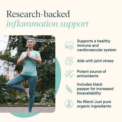 Ora Organic Turmeric Curcumin with Piperine - Pure Extracts for Joint Stress and Cardiovascular Health, Support Healthy Cognitive Function, No Filler Ingredients - 90 Vegan Tablets, 1 Month Supply Ora OrganicBuy Supplements Australia