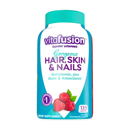 Vitafusion Gorgeous Hair, Skin & Nails Multivitamin Plus Biotin, Vitamin B12 Cherry Gummies for Energy Metabolism Support, 135ct & 90ct VitafusionBuy Supplements Australia
