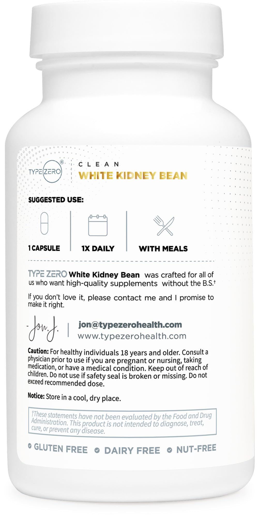 Type Zero Clean White Kidney Bean Capsules (6,500 MG Equivalent Per Serving, 90 Count) - Non-GMO, Gluten Free Type ZeroBuy Supplements Australia