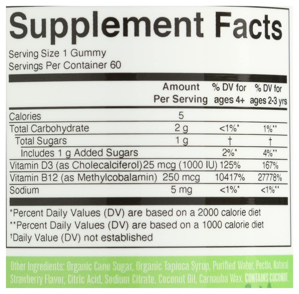 Mary Ruth's Vitamin D3 & B12 Gummies, 60 CT MARYRUTH'SBuy Supplements Australia