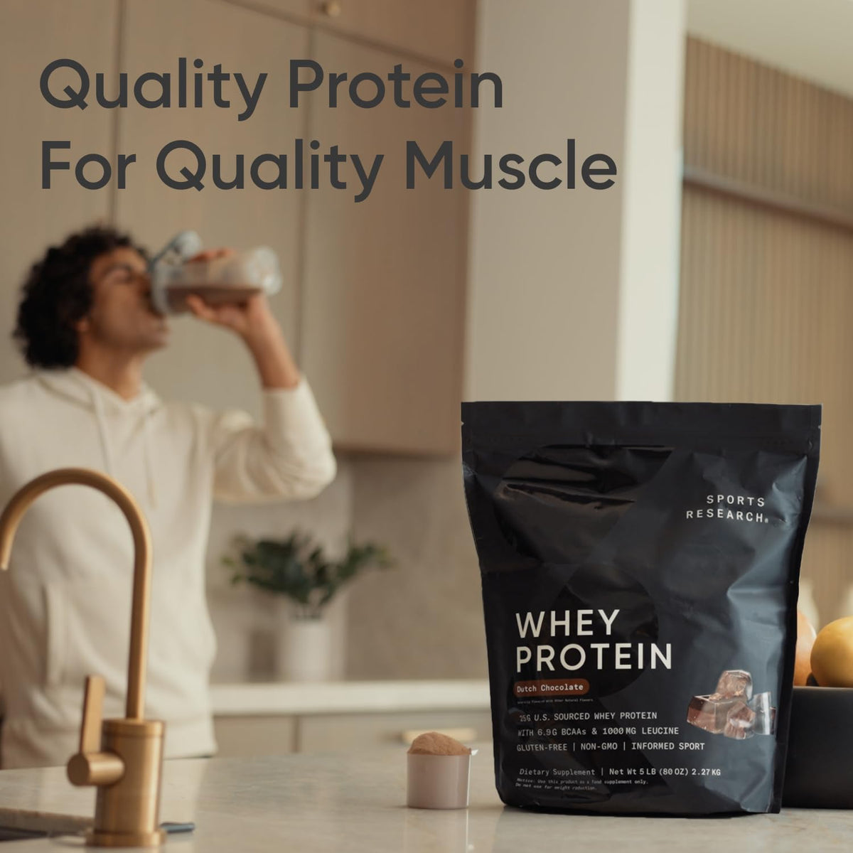 Sports Research Whey Protein Isolate - Sports Nutrition Protein Powder 25g per Serving Sports ResearchBuy Supplements Australia