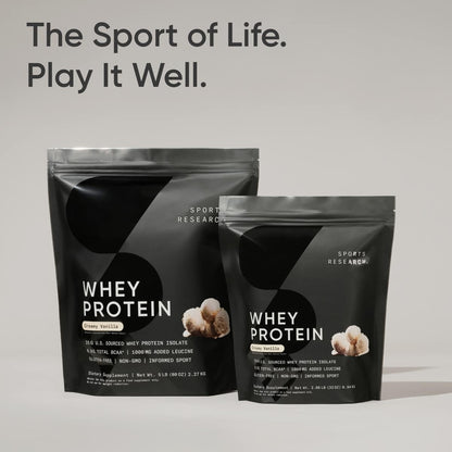 Sports Research Whey Protein Isolate - Sports Nutrition Protein Powder 25g per Serving - 5lb Bag Whey Protein - Vanilla Flavor - Bulk Protein Powder, 56 Servings Sports Research buy supplements Au