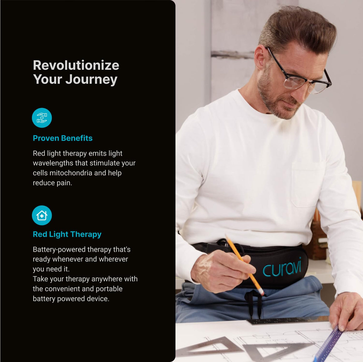 CURAVI Plus™ Wearable Red Light Therapy Belt for Lower Back Pain Relief - 160 Diodes - Safe and Effective CURAVIBuy Supplements Australia