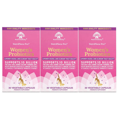 NutriCelebrity NutriFlora-Pro Probiotics for Women, Vaginal, Urinary Health, Immune System Digestive