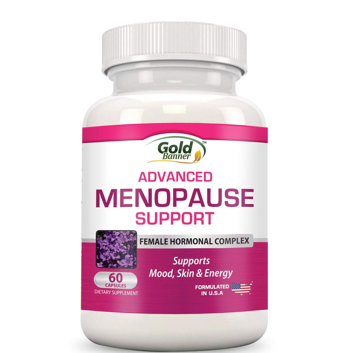 Advanced Menopause Support - Natural Female Hormonal Complex for Hot Flashes, Mood Swings & Vaginal Dryness - Black Cohosh, Soy Isoflavones & Herbal Extract Formula - Does Not Include Hormones Gold BannerBuy Supplements Australia