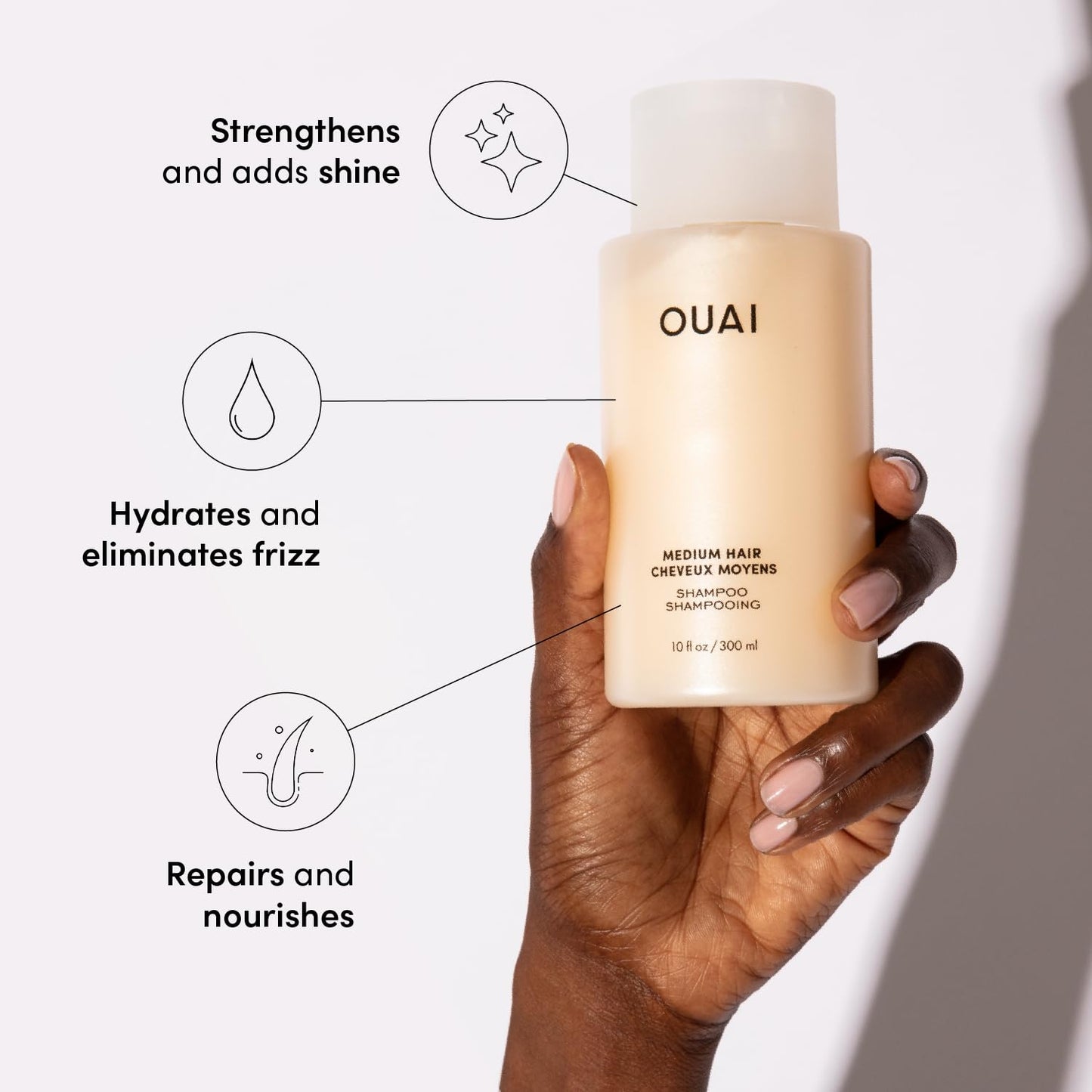 OUAI Medium Hair Shampoo and Conditioner Set - Sulfate-Free Shampoo and Conditioner for Women & Men - Made with Keratin, Shea Butter & Avocado Oil - Free of Parabens & Phthalates (10 Fl Oz) OUAIBuy Supplements Australia