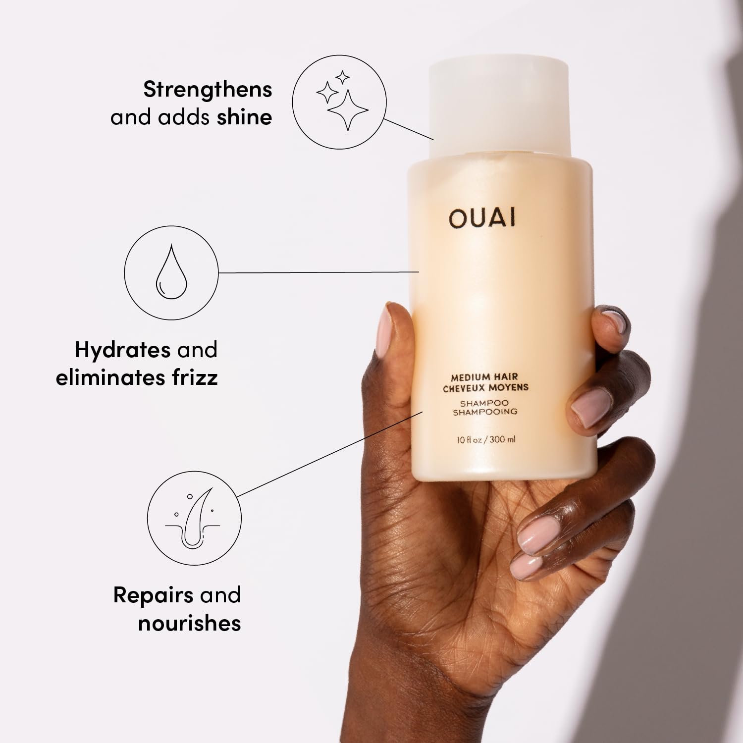OUAI Medium Hair Shampoo and Conditioner Set - Sulfate-Free Shampoo and Conditioner for Women & Men - Made with Keratin, Shea Butter & Avocado Oil - Free of Parabens & Phthalates (10 Fl Oz) OUAIBuy Supplements Australia