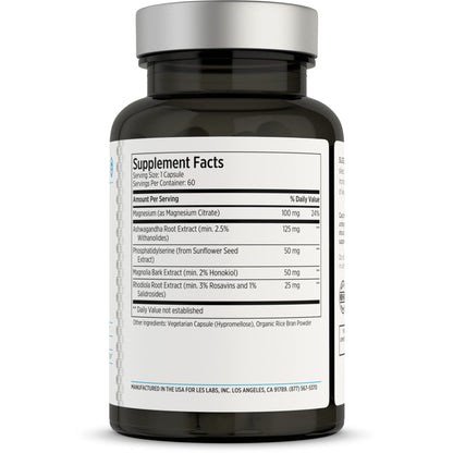 LES Labs Cortisol Health – Stress Relief, Balanced Cortisol Response, Relaxation & Deep Sleep – Phosphatidylserine, Magnesium, Magnolia Bark, Rhodiola Rosea & Ashwagandha – Non-GMO – 60 Capsules LES LabsBuy Supplements Australia
