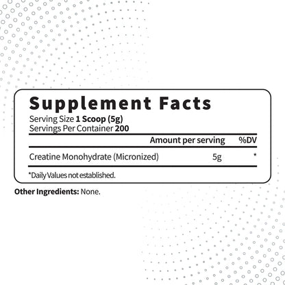 Type Zero Creatine Monohydrate (Unflavored) 1 KG, 5000mg (5g) Per Serving, Micronized, Zero Sugar, Keto Friendly & Gluten Free, 200 Servings Type ZeroBuy Supplements Australia