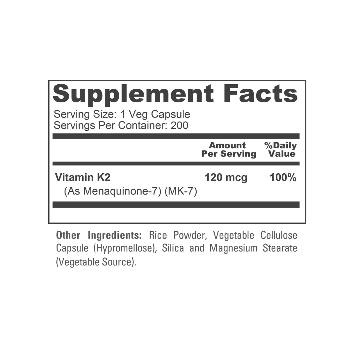NusaPure Vitamin K2 MK7 120 mcg 200 Veggie Caps (Soy Free, Non-GMO, Vegan) NusaPureBuy Supplements Australia