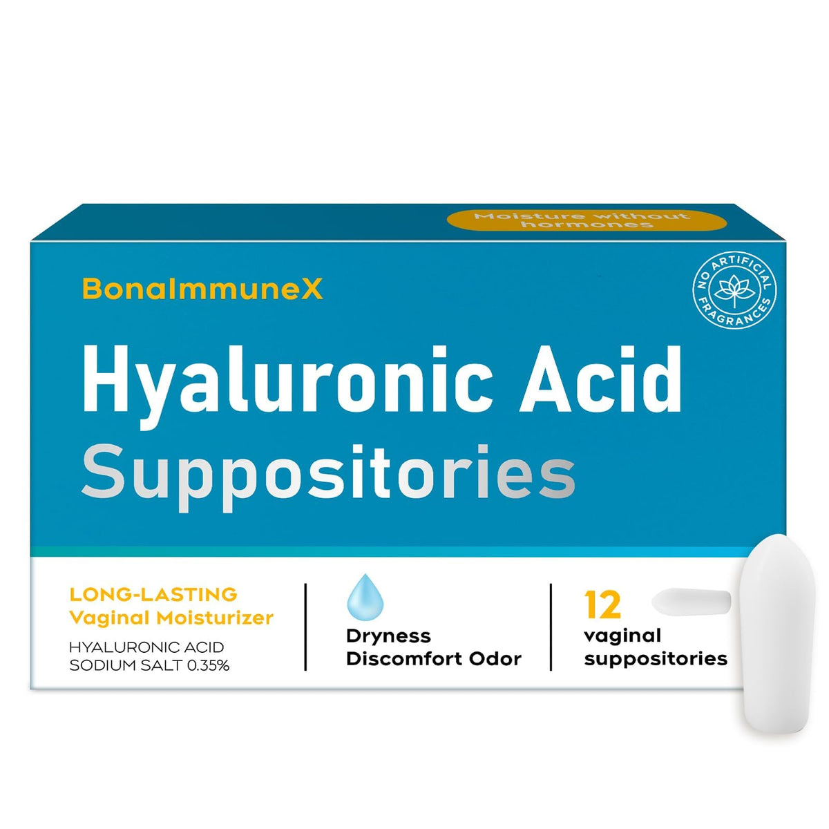 Peralpow Hyaluronic Acid Vaginal Suppositories 10 mg for Women | Vaginal Moisturizer for Dryness, Itching & Irritation | Menopause & Intimate Care with Coconut Fatty Acids | Estrogen Free, 12 Count PeralpowBuy Supplements Australia