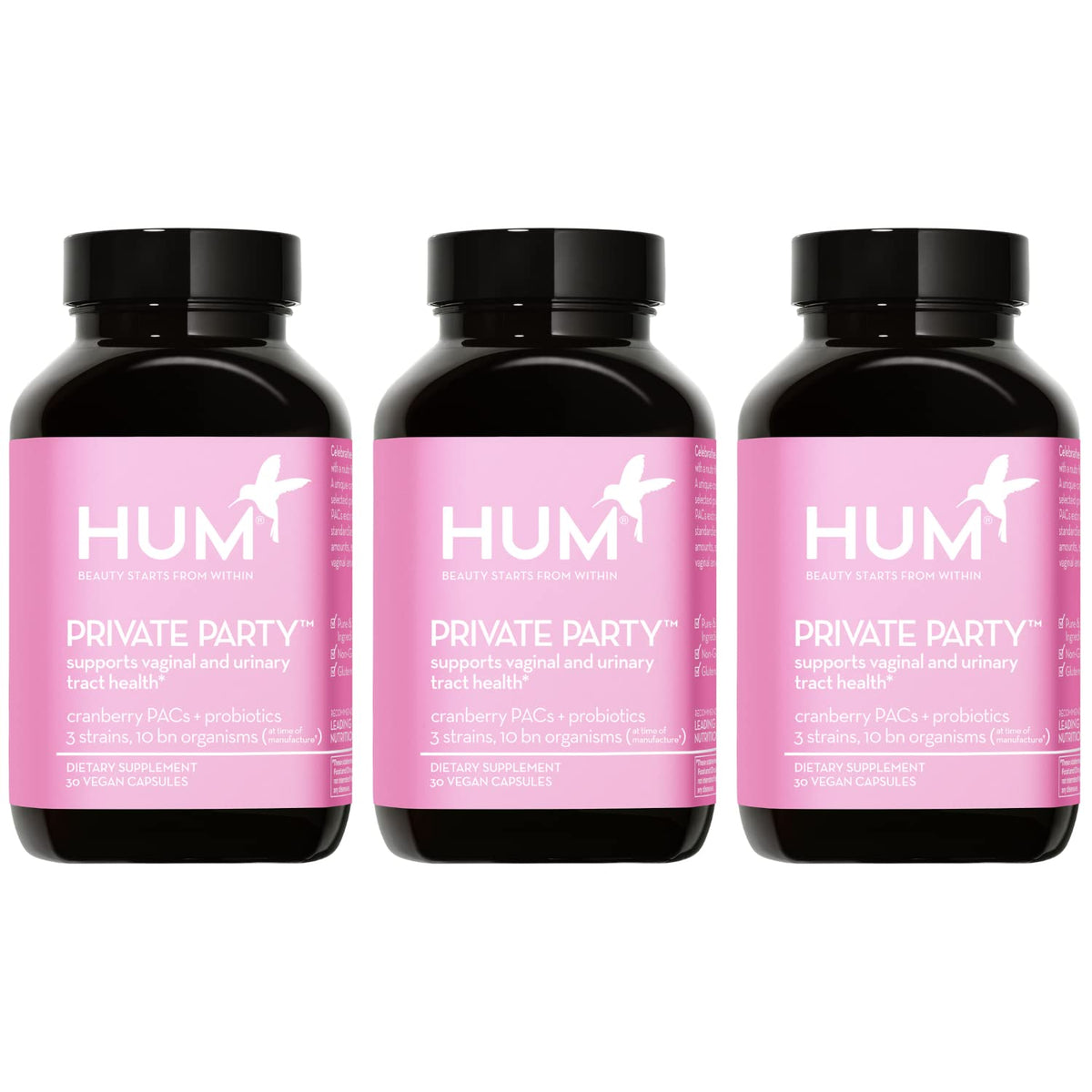 HUM Private Party Vaginal Probiotics for Women, pH Balance and Urinary Tract Support Vaginal Probiotic Supplement with Cranberry & Lactobacillus Blend, Women's Health Cranberry Pills, 90 Capsules HUMBuy Supplements Australia