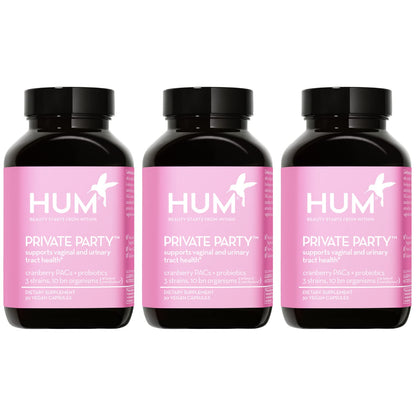 HUM Private Party Vaginal Probiotics for Women, pH Balance and Urinary Tract Support Vaginal Probiotic Supplement with Cranberry & Lactobacillus Blend, Women's Health Cranberry Pills, 90 Capsules HUMBuy Supplements Australia