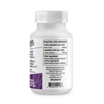 NewLife Naturals - Boric Acid Suppositories for Women pH Balance Pills - 600mg - Feminine Care NewLife NaturalsBuy Supplements Australia