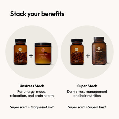 Moon Juice SuperYou Ashwagandha Supplements with Rhodiola, Shatavari & Amla - Cortisol Reducer for Energy, Mood, Focus and Stress Support, Vegan, Non-GMO & 100% Traceable, 60 Capsules, 30 Servings Moon JuiceBuy Supplements Australia