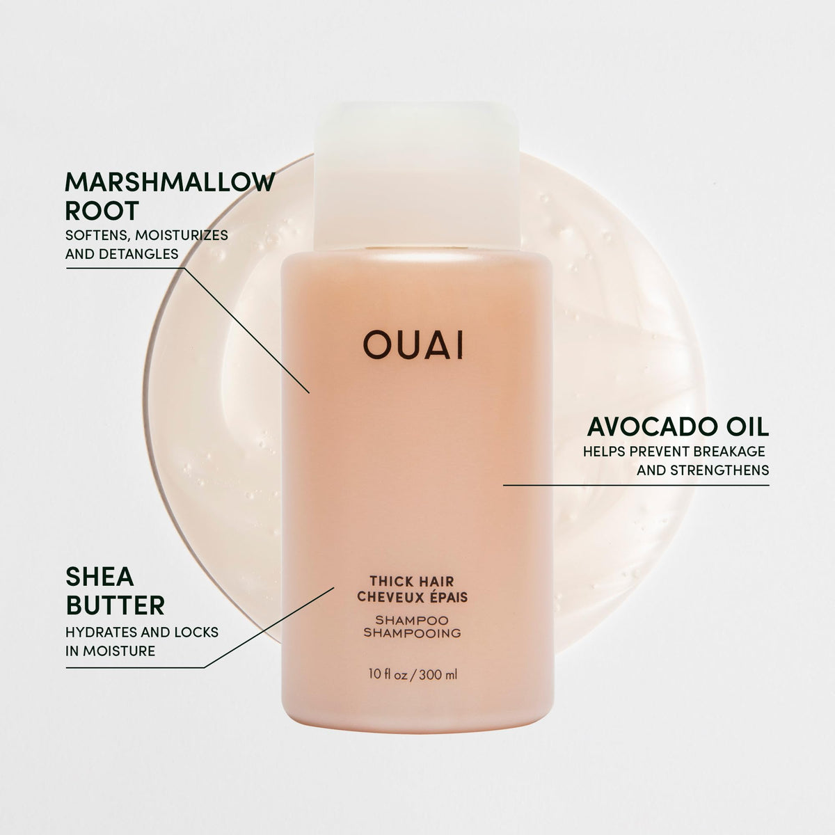 OUAI Thick Shampoo Travel Size - Moisturizing Shampoo with Keratin, Marshmallow Root, Shea Butter, Avocado Oil for Thick Hair - Strengthens & Hydrates - Paraben & Sulfate Free (3 Fl Oz) OUAIBuy Supplements Australia