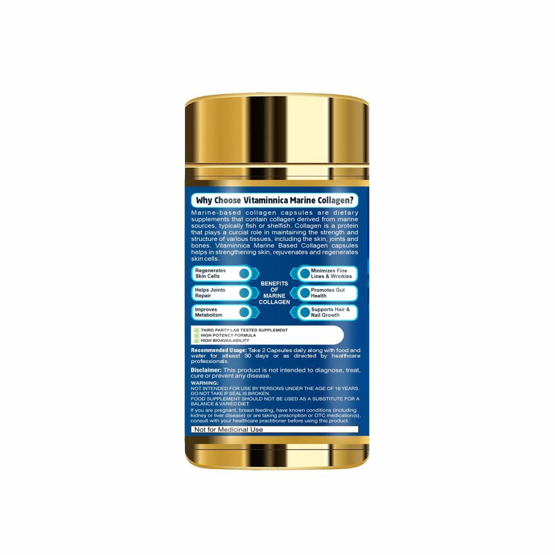 Vitaminnica Marine Collagen Capsules with Hyaluronic Acid & Vitamin C - Skin, Hair, Bones & Joints Vitaminnica Because your Health MattersBuy Supplements Australia