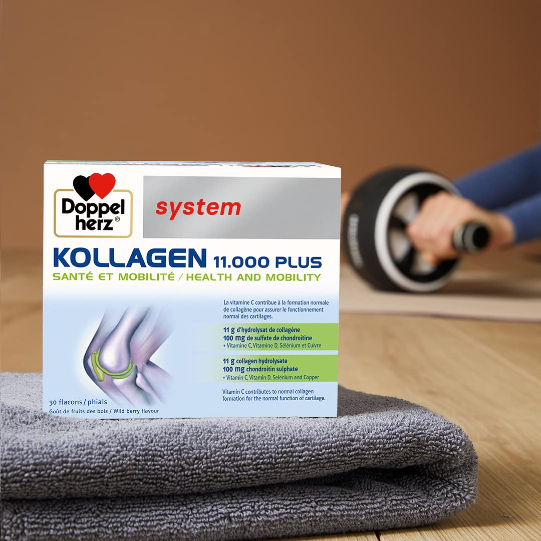 Doppelherz - Kollagen 11000 Plus - Collagen hydrolysate, chondroitin Sulphate, Vitamins C and D and Trace Elements DoppelherzBuy Supplements Australia