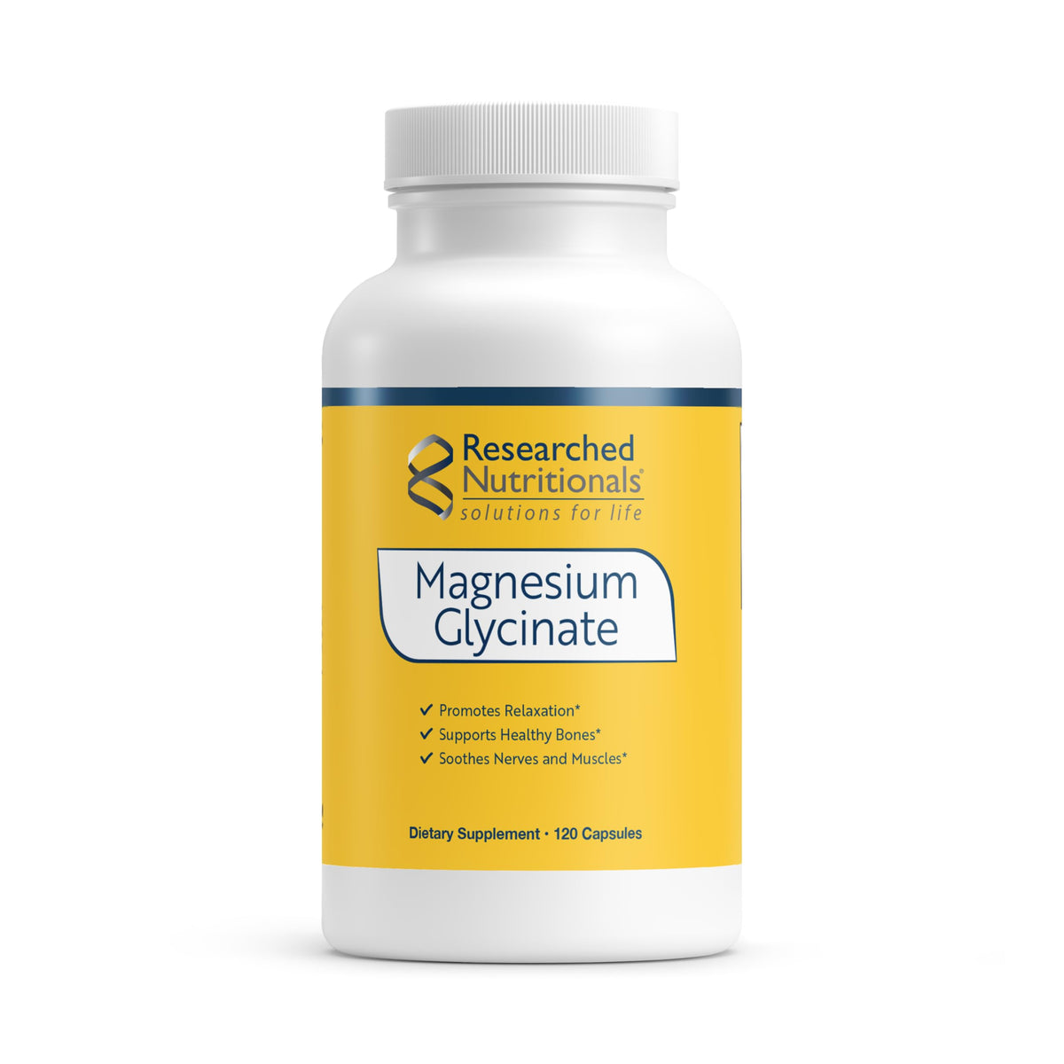 Researched Nutritionals Magnesium Glycinate Capsules - 125mg High Absorption Magnesium Glycinate Supplement to Support Healthy Bones and Energy Production - Vegan & Non-GMO (120 Capsules) Researched NutritionalsBuy Supplements Australia