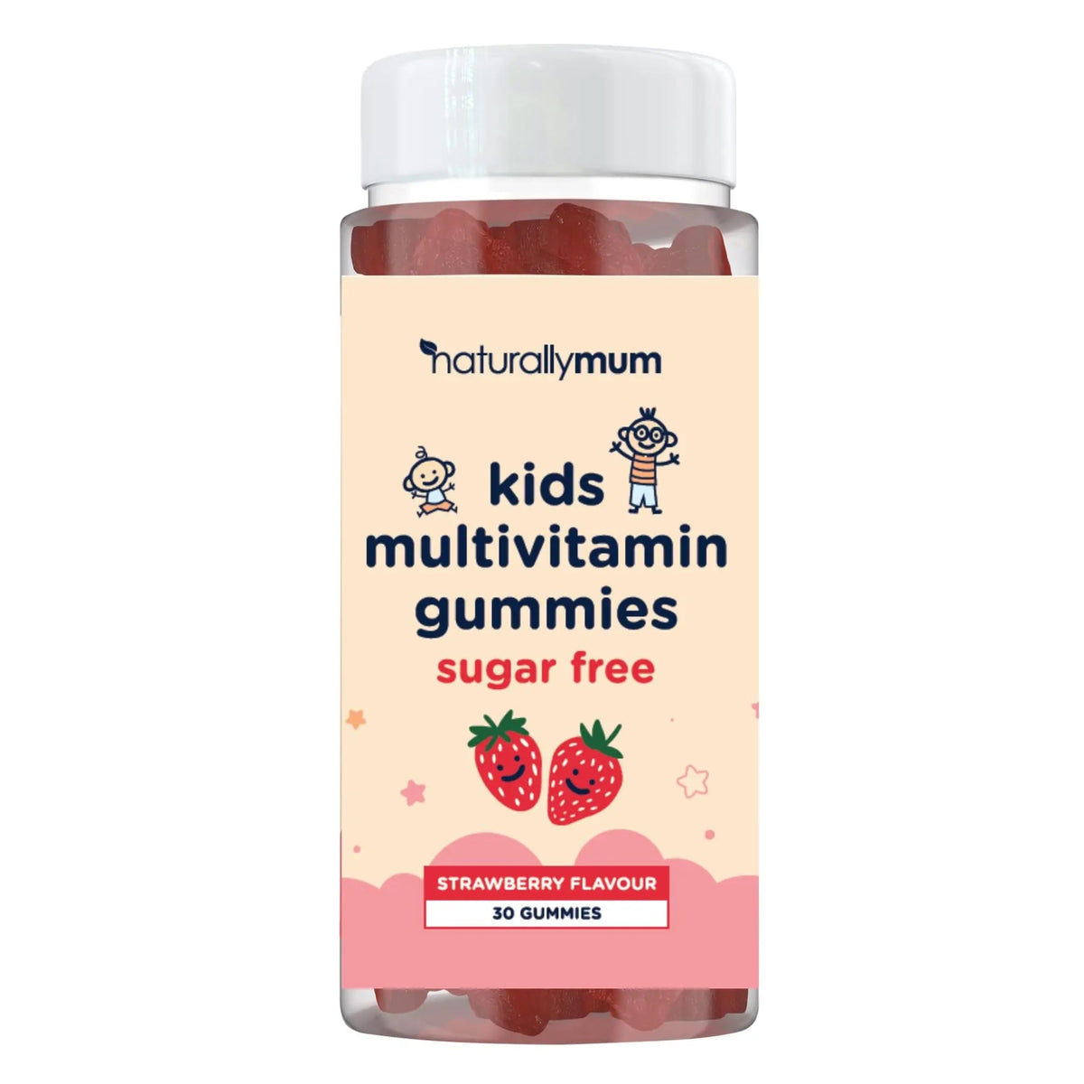 NaturallyMum Kids Multivitamin Gummies | for Children | Vegan Friendly | 30 Chewable Gummies | with Vitamins A, D, E, B6, B12, C | NaturallyMumBuy Supplements Australia