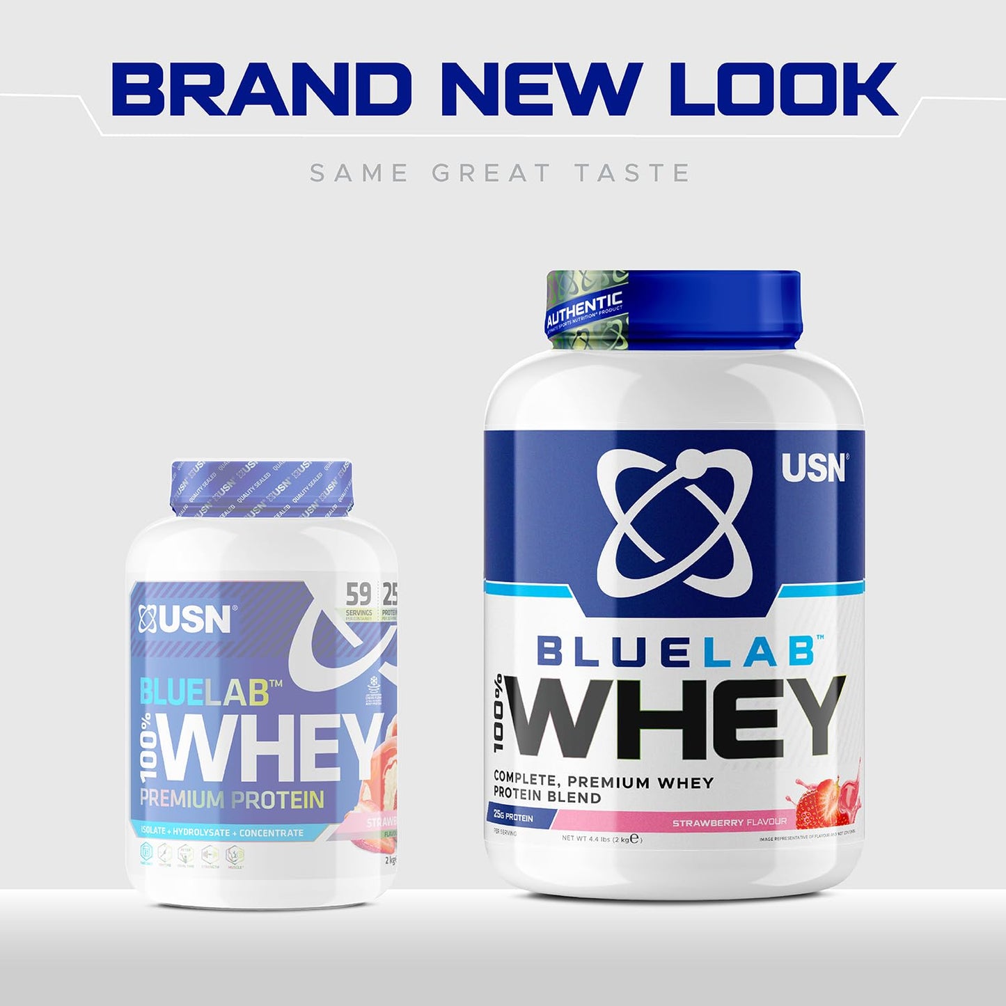 USN Blue Lab Whey Protein Powder: Strawberry - Whey Protein 908g - Post-Workout - Whey Isolate USNBuy Supplements Australia