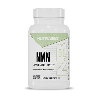 Nutrabio NMN dietary supplement bottle on a white background